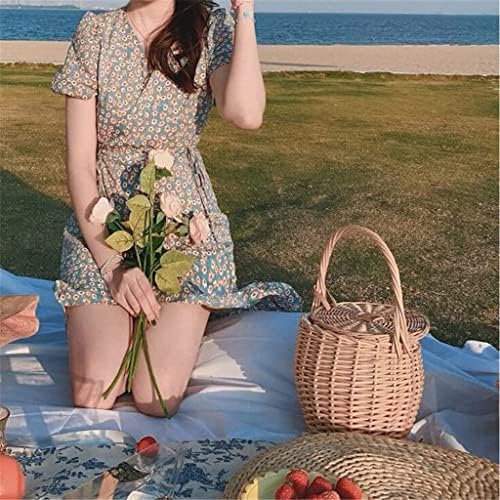 Basket Park Picnic Wicker Shopping Basket Picnic Leisure Simple Rattan Furniture Snack Storage Camping Outdoor Decor - Image 4
