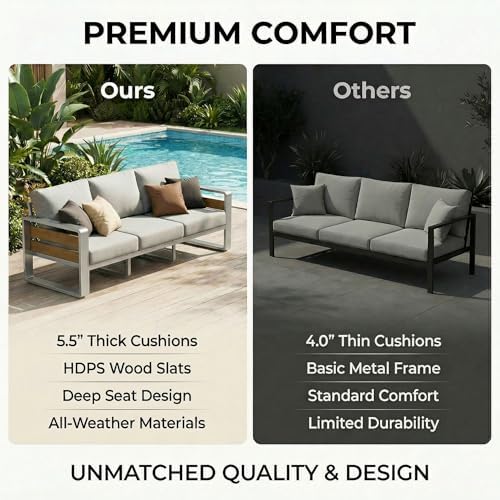 ZANDOR Aluminum Outdoor Patio Furniture-2 Pcs Armchair,Sliver - Image 4