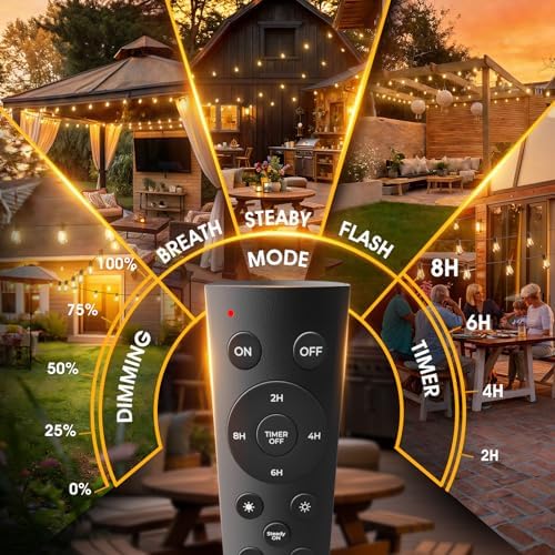 addlon 200FT LED Outdoor String Lights, Waterproof Dimmable Bulbs for Patio - Image 3