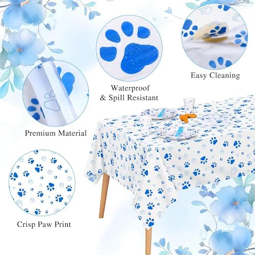 Kochorie 121 Pieces Blue Dog Paw Print Party Supplies Tableware Set - Image 4