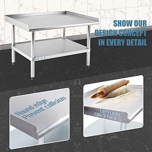 Hally Stainless Steel Equipment Stand 28"x36" Commercial Prep & Work Table - Image 5