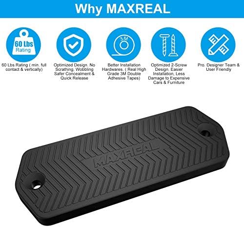 Gun Magnet 60lbs Rated.HQ Rubber Coated Magnetic Pistol Mount & Holster for Vehicle, Truck, Home, Car, Safe, Table & Wall. Tactical Firearm Concealment Holder Accessories (2-Pack) - Image 4