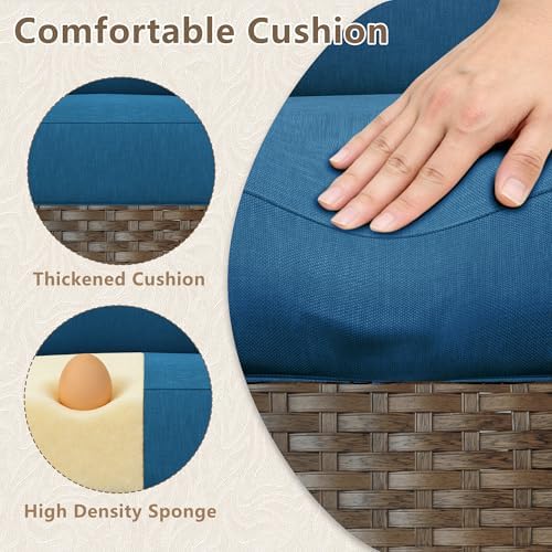 LOUVIXA 7 Piece Outdoor Patio Furniture Set, Outdoor Sectional Sofa, Wicker Rattan Patio Furniture, Patio Conversation Set with Coffee Table & Cushions - Image 7