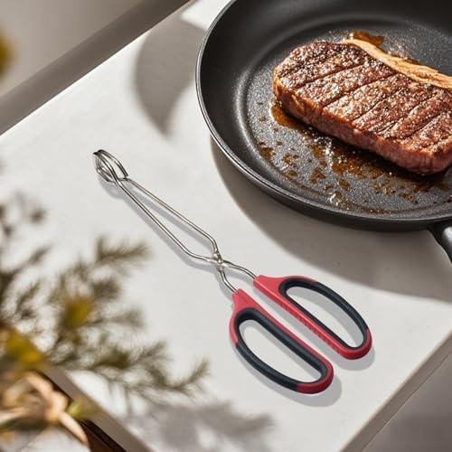 HINMAY Stainless Steel Scissor Tongs with Comfort-Grip Handle 12-Inch - Image 6