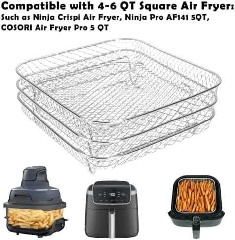 BYKITCHEN 7 inch Square Air Fryer Rack for Ninja Crispi Airfryer - Image 3