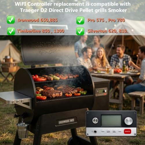 D2 WiFIRE Controller Replacement with Traeger Ironwood 650 885,Pro 575 780,Timberline 850 1300,Silverton 620 810 Pellet Grills Parts No Pellet Sensor Function - Image 5