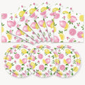 40PCS Lemonade Party Decorations Tableware Set For Girls Pink Lemon Paper Plates and Napkins, Pink Lemon Fruit Themed Birthday Baby Shower Bridal Shower Party, Serves 20 by Actoridae