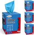 UNIMADE Shop Rags, 4 Boxes - 400 Sheets Microfiber Cleaning Cloth by Unimade
