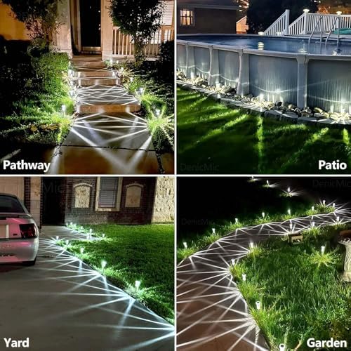 DenicMic Solar Lights Outdoor Waterproof 10 Pack Pathway Lights Cool White - Image 4