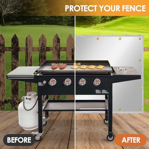 Fireproof Grill Heat Shield for Deck Railing/Wall, 6'x3', Silver - Image 3