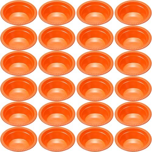 24 Pack 12 oz Disposable Plastic Bowls Dessert, Ice Cream, Salad, Soup Serving Cups for Party, Picnic, Food Snacks (Orange) by Unknown