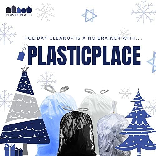 Plasticplace 4-6 Gallon White Drawstring Bags, 100% Prime Material, 17x20, 0.7 Mil, 200/Case (Pack of 4) - Image 2