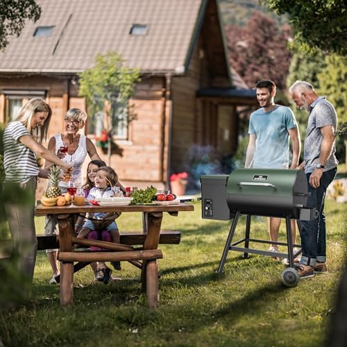 DAMNISS Wood Pellet Grill & Smoker 8-in-1 Pellet Grill with Automatic Temperature Control, & Rain Cover 456 Sq in Area for Backyard Camping Outdoor - Image 6