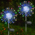 Solar Garden Lights Outdoor, 2 Pack 120 LED Twinkling Firework Lights Decorative with 2 Modes, Outdoor Waterproof Solar Starburst Light for Outside Yard Pathway Garden Decor, Multicolor by Yaafen
