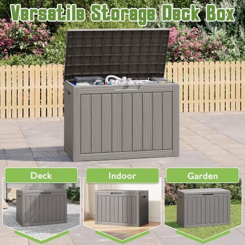 Outdoor Storage Waterproof Deck Box for Patio (50 Gallon, Grey) - Image 4