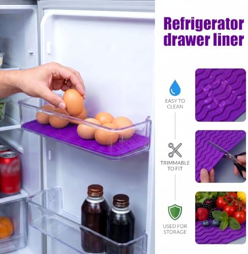 MicoYang Silicone Dish Drying Mat for Multiple Usage,Easy clean,Eco-friendly,Heat-resistant Silicone Mat for Kitchen Counter,Sink,Bar,Bottle,or Cup Purple M 17 inches x 6 inches - Image 5