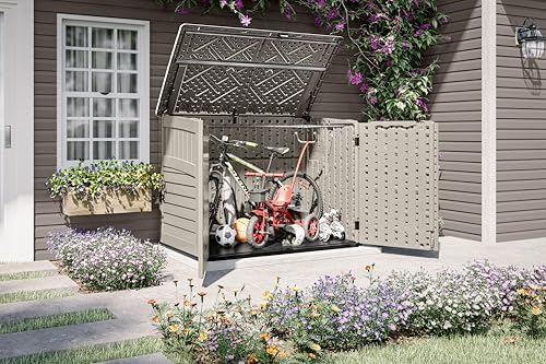 Suncast 5.9' x 3.7' Horizontal Stow-Away Storage Shed, Resin, Hinged Lid - Image 2