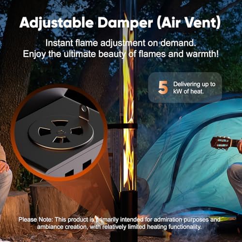 Rayzi 58 Inch Rocket Stove，Decorative Wood Pellet Heater，Outdoor Fireplace - Image 3