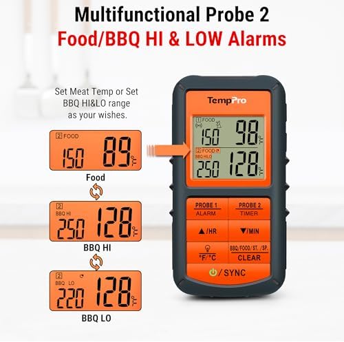 TempPro TempSync 500FT Wireless Meat Thermometer for Grilling and Smoking - Image 4