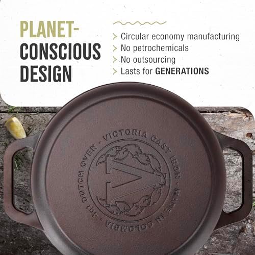 Victoria 4-Quart Cast Iron Dutch Oven with Lid and Dual Loop Handles, Seasoned with Flaxseed Oil, Made in Colombia - Image 5