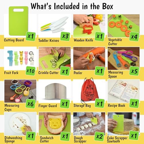 Kids Knife Set for Real Cooking -40Pc Montessori Kitchen Tools for Toddlers - Image 2