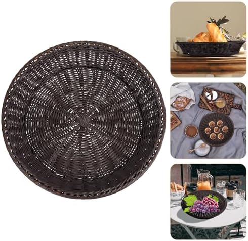 Multipurpose Woven Bread Basket Storage for Tabletop Serving | PP Plastic, Natural Woven Look, Large Capacity for Dried Fruit and Pastries, Modern Simple Style - Image 4