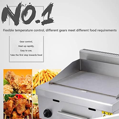 Double Gas Griddle Grill Smooth Commercial Stainless Steel Heavy Duty Restaurant Outdoor Griddle Gas Baking Plate Burger Grill (718) - Image 4