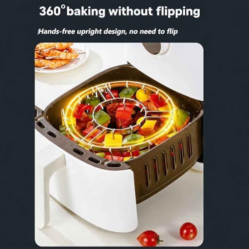 Foldable Air Fryer BBQ Grill Rack 24 Vertical Skewers - Image 6