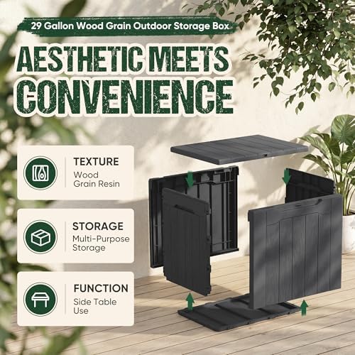 Devoko 29 Gallon Deck Box, Waterproof Resin Outdoor Storage Box - Image 7