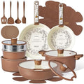 CAROTE 25pcs Ceramic Cookware Sets, Nonstick Pots and Pans Set Non Toxic by CAROTE