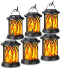 KOOPER 6 Pack Solar Lantern Outdoor Lights, Upgraded Flickering Flame Solar Lanterns Outdoor Waterproof, Auto ON/OFF Lanterns Decorative Outdoor, Hanging Lantern for Yard Patio Lawn Table Garden Decor by KOOPER