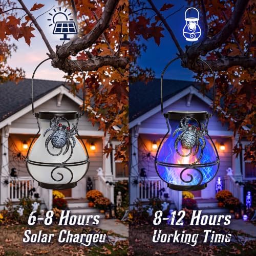 Halloween Solar Lights Outdoor Spider Hanging Solar Lanterns - Image 4