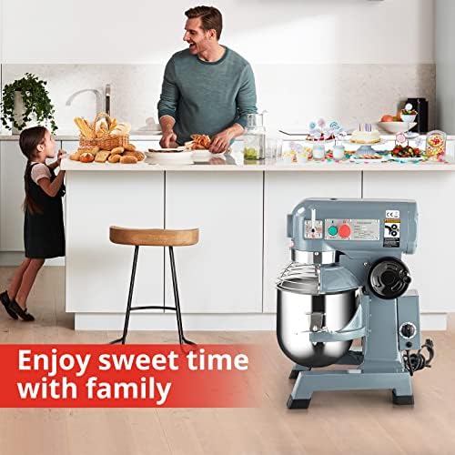 Towallmark Commercial Food Mixer 20Qt with Timing Function, 1100W 3 Speeds Adjustable, Stainless Steel Bowl Stand Mixer With Safety Guard, Premium for Schools Bakeries Restaurants Pizzerias - Image 6
