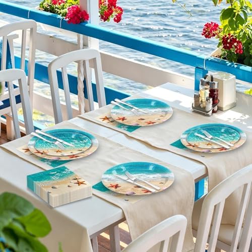 180Pcs Beach Ocean Party Plates and Napkins Set,Serves 60 - Image 5