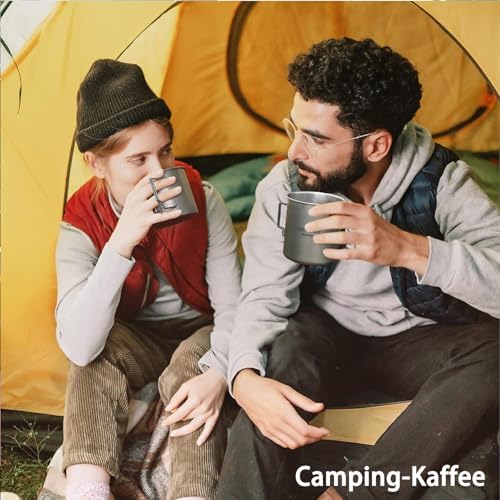 Titanium Mug Camping Pot Titanium Cup 420ml & 750ml Titanium Pot with Lid, Spork, Bag Lightweight Titanium Camping Pot for Backpacking Hiking Picnic and Traveling - Image 5