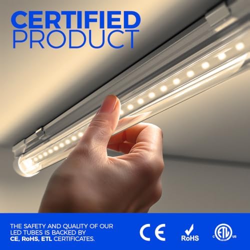 Barrina T8 LED Shop Lights 2FT, 20W 3000LM 3000K, 2 Pack, High Output Tube - Image 5