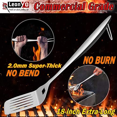 Leonyo Metal Barbecue Grilling Tools for Outdoor Grill Set of 6 - Image 2