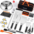 RINPIR 42pcs Griddle Accessories Kit for Blackstone, Flat Top Grill Spatula Set with Enlarged Spatulas, Melting Dome and Burger Press, Professional Hibachi Tools Gifts for Outdoor BBQ Teppanyaki by RINPIR