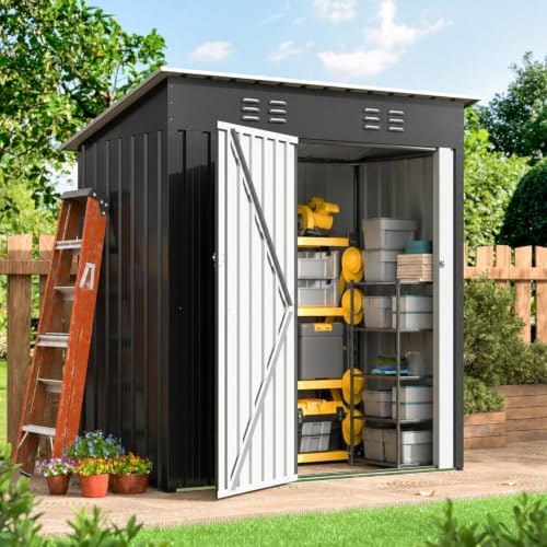 WKM 5X3 FT Outdoor Storage Shed Black - Image 3