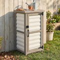 Outdoor Storage Cabinet with Metal Top, Wooden & Plastic Potting Bench & Tool Organizer, Adjustable Shelf for Patio Backyard Garden, Small Outdoor Cabinet for Tools by PETSCOSSET