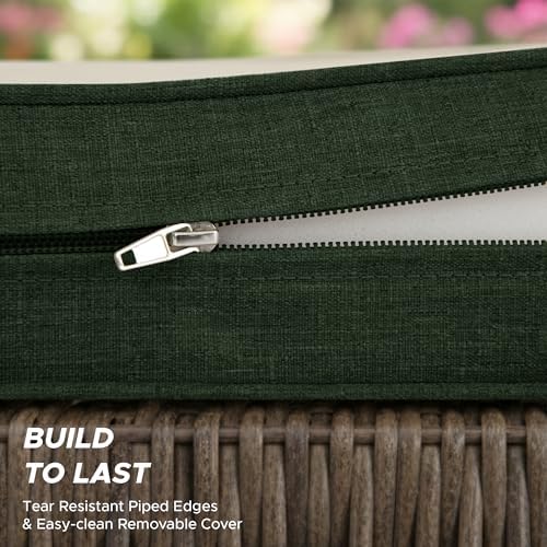 Outdoor Chair Cushions, Set of 4, 19 x 19 Inch, Olive Green - Image 6