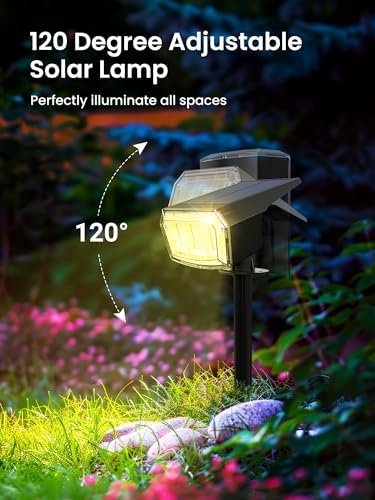 AUDERWIN Solar Spot Lights Outdoor Waterproof, 2 Packs, RGB - Image 5