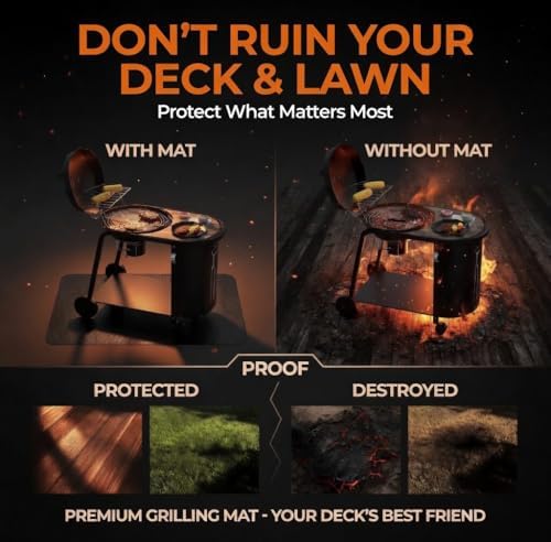 76 x 48 Grill Mat for Outdoor Grill, 32 mil Fire Resistant BBQ Pad - Image 5