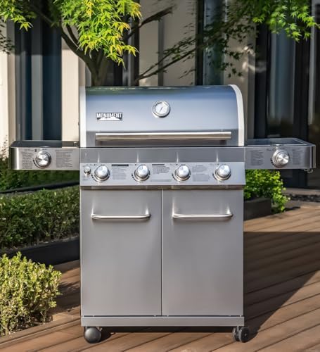 Monument Grills Larger 4-Burner Propane Gas Grills Stainless Steel with Rotisserie Kit(2 Items) - Image 5