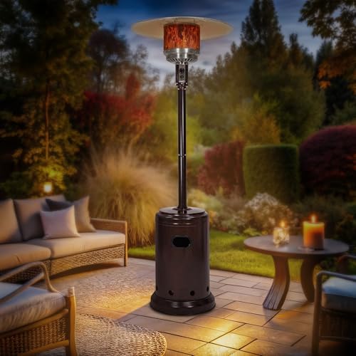 Amazon Basics 46,000 BTU Portable Outdoor Propane Patio Heater with Wheels, Commercial & Residential, Easy to Use, with Water Tank, Havana Bronze, 32.1 x 32.1 x 91.3 inches - Image 6