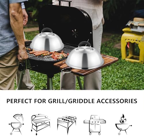 Leonyo 9.7IN Stainless Steel Griddle Basting Cover Dome, 2 Pack - Image 6