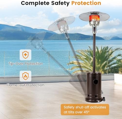 Tangkula 50,000 BTU Propane Patio Heater with Easy Ignition, Bronze - Image 5