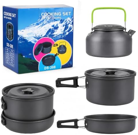 aiGear Camping Cookware with Pot Pan Kettle Cutlery Tableware 1-2 People by aiGear