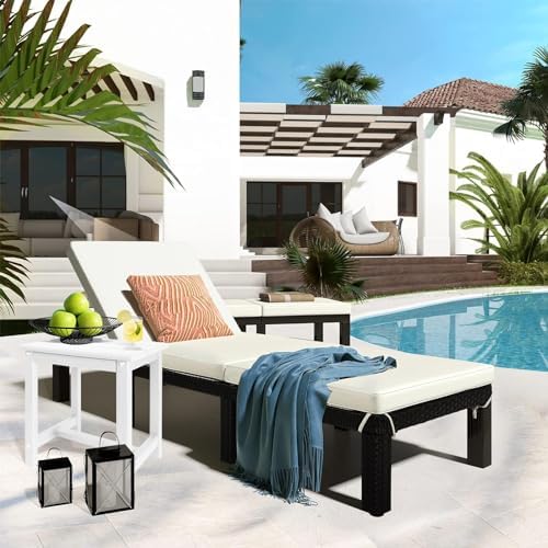 GARDENSTAR Adirondack Square Side Table,one-Tier Outdoor end Table, Patio Side Table for Pool,Porch,Backyard,Relaxing Companion (White) (Pack of 2) - Image 2
