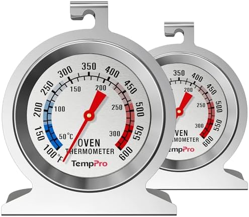 Oven Thermometer for Gas Oven with 431 Stainless Steel 50-300°C/100-600°F by TempPro